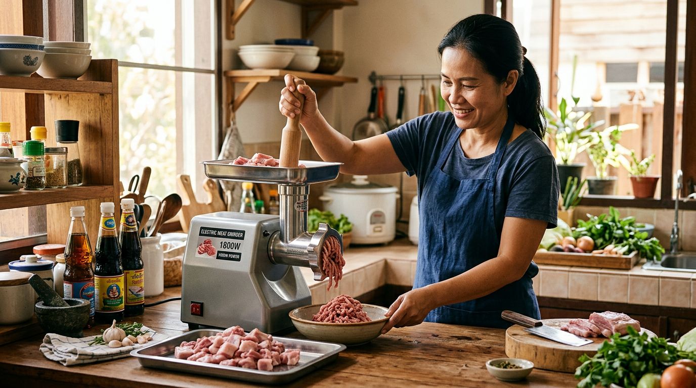 เครื่องบดหมูไฟฟ้ากำลังวัตต์เท่าไหร่ถึงบดได้ละเอียด ไม่ร้อนหยุดกลางทาง