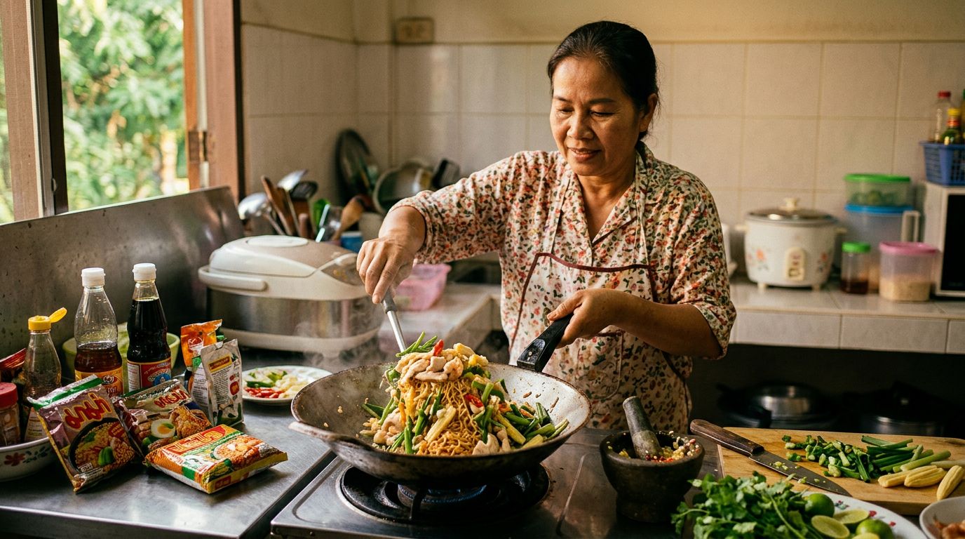บะหมี่กึ่งสำเร็จรูปเมนูแปลก ไม่ต้มน้ำก็ทำได้ เทคนิคจากกระทะรวนฉบับประหยัด