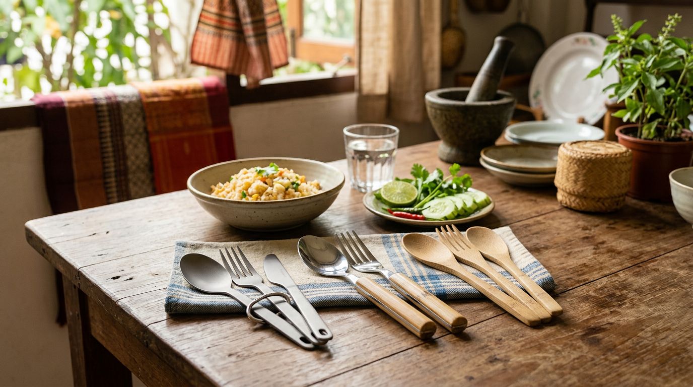 ช้อนส้อมพกพาวัสดุไหนเบา ทนทาน และล้างง่ายที่สุด สำหรับคนที่พกไปทุกที่